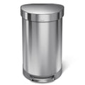 45L Semi-Round Step Trash Can Silver V223345