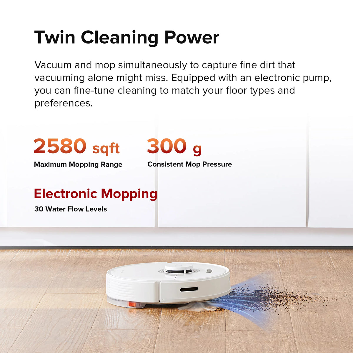 Robot Vacuum Cleaner with Auto-Empty Dock, 4200Pa Suction, White J3004