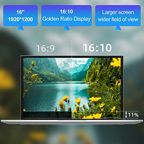 16 Inch Laptop, 16GB DDR4 512GB SSD, Quad Core N CPU, FHD IPS 1920x1200 Display X92578