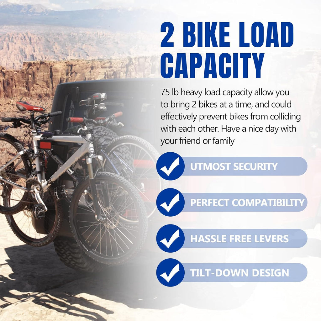 2-Bike Hitch Mount Carrier Rack D45566