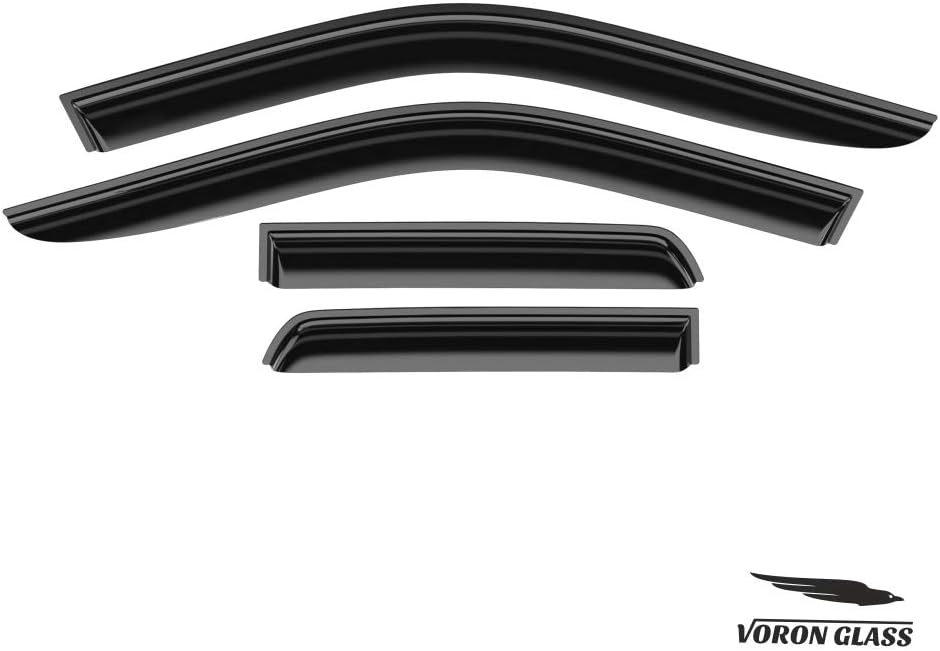 4 Pieces Glass Tape-on Rain Guards for Dodge RAM Quad Cab G993016