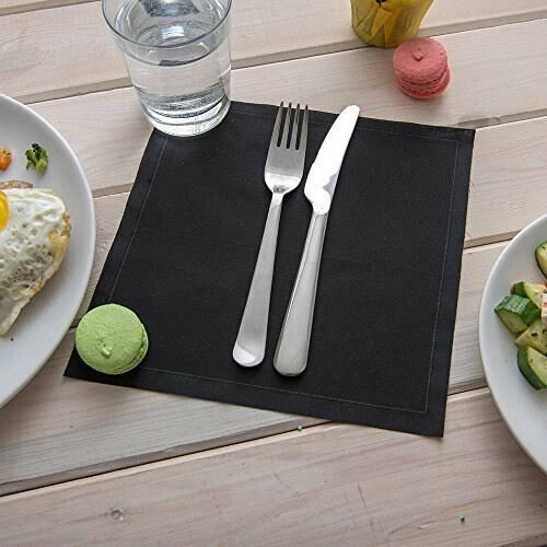 Black Organic Cotton Napkin 9 Inches 500 Count Box Q794
