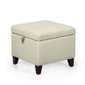 Square Fabric Storage Ottoman with Tufted Flip Top H91868