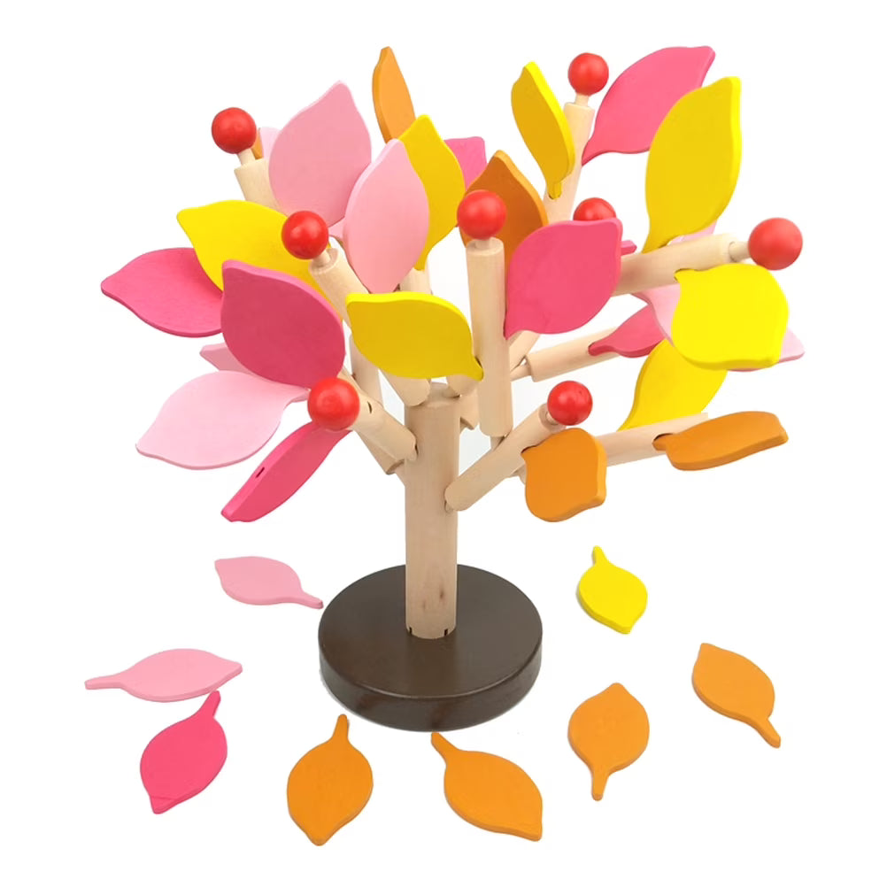 Creative Wooden Tree Blocks Building Set Toy (Yellow) X6345