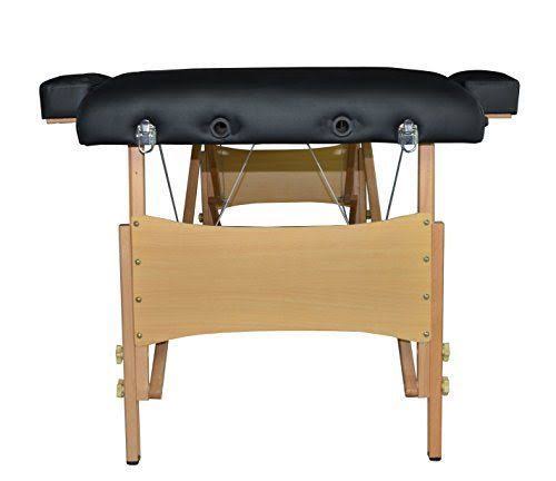 Black 3 Section Portable Massage Table with Carry Case T4550