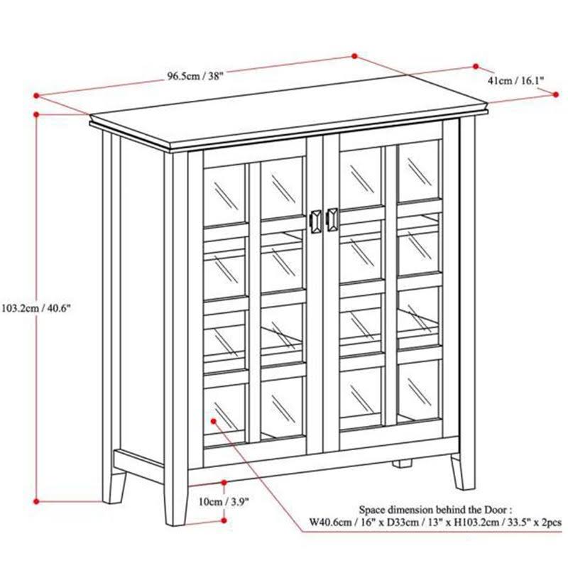 Solid Wood Storage Cabinet in Distressed Grey O6537