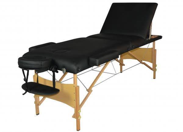 Black 3 Section Portable Massage Table with Carry Case T4550