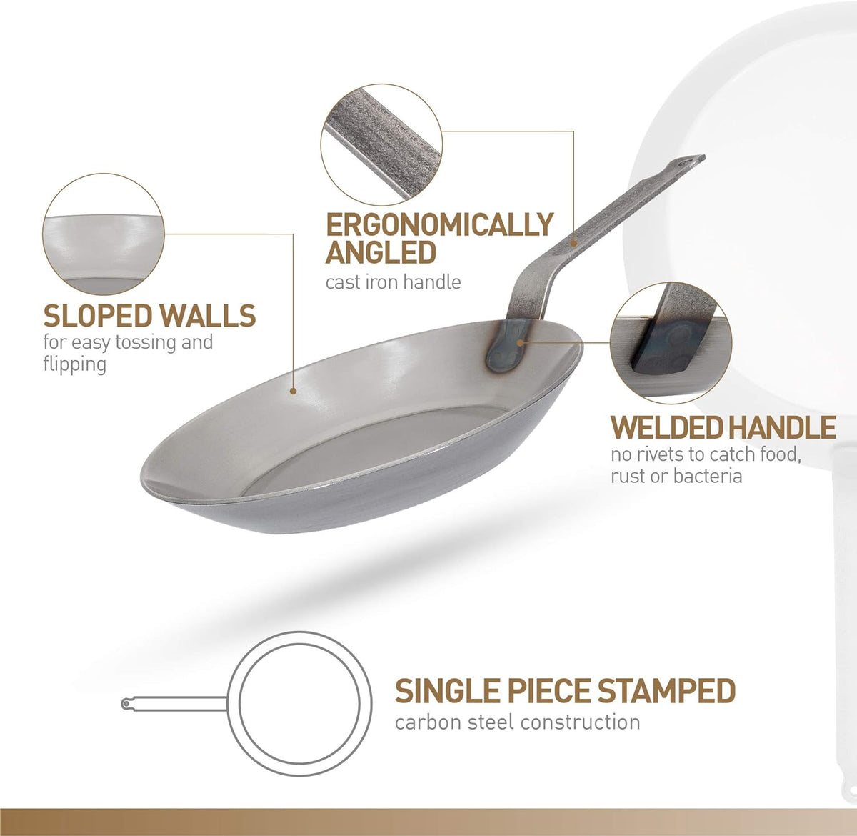 Black Carbon Steel Fry Pan M100