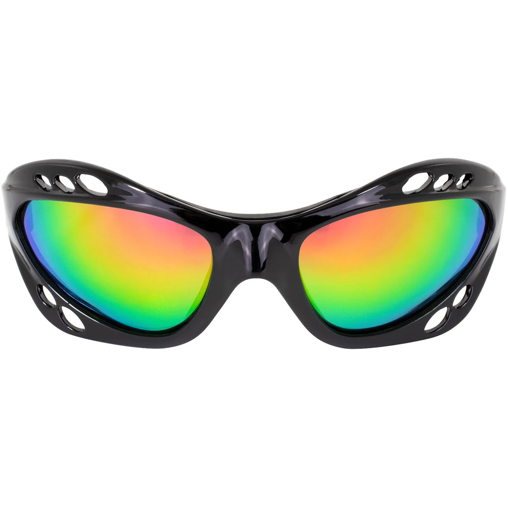2 Pairs Padded Polarized Sunglasses w/Strap Silver w/Smoke Lens Black w/Pink Mirror Lens H29600