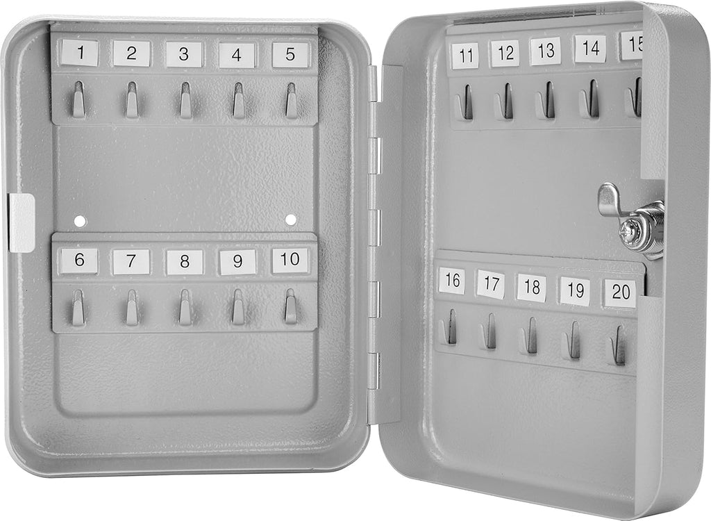Key Lock 20 Position Key Cabinet Lock Box Grey Pack of 2 C48059