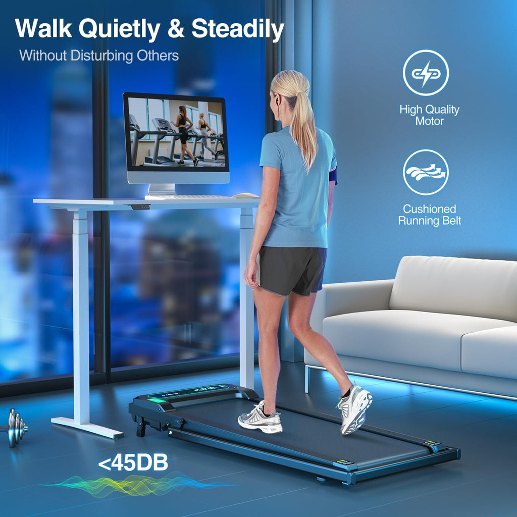 Walking Pad Under Desk Treadmill 2 in 1 Folding Treadmill with Remote Control LED Display H296
