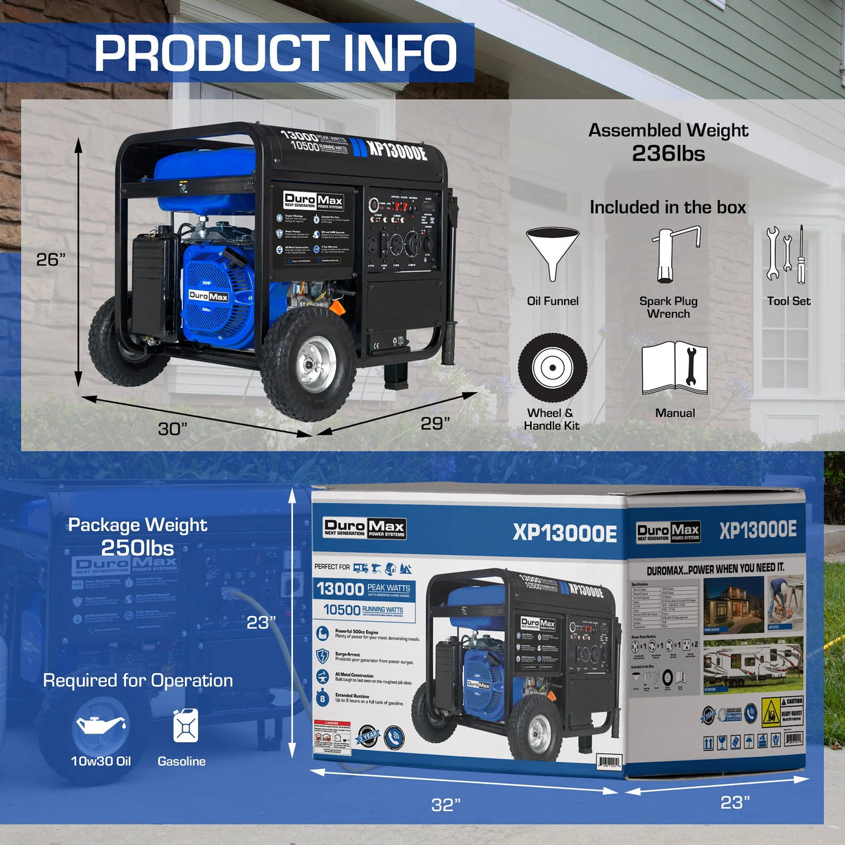 13,000 Watt Portable Gas Powered Generator I938938