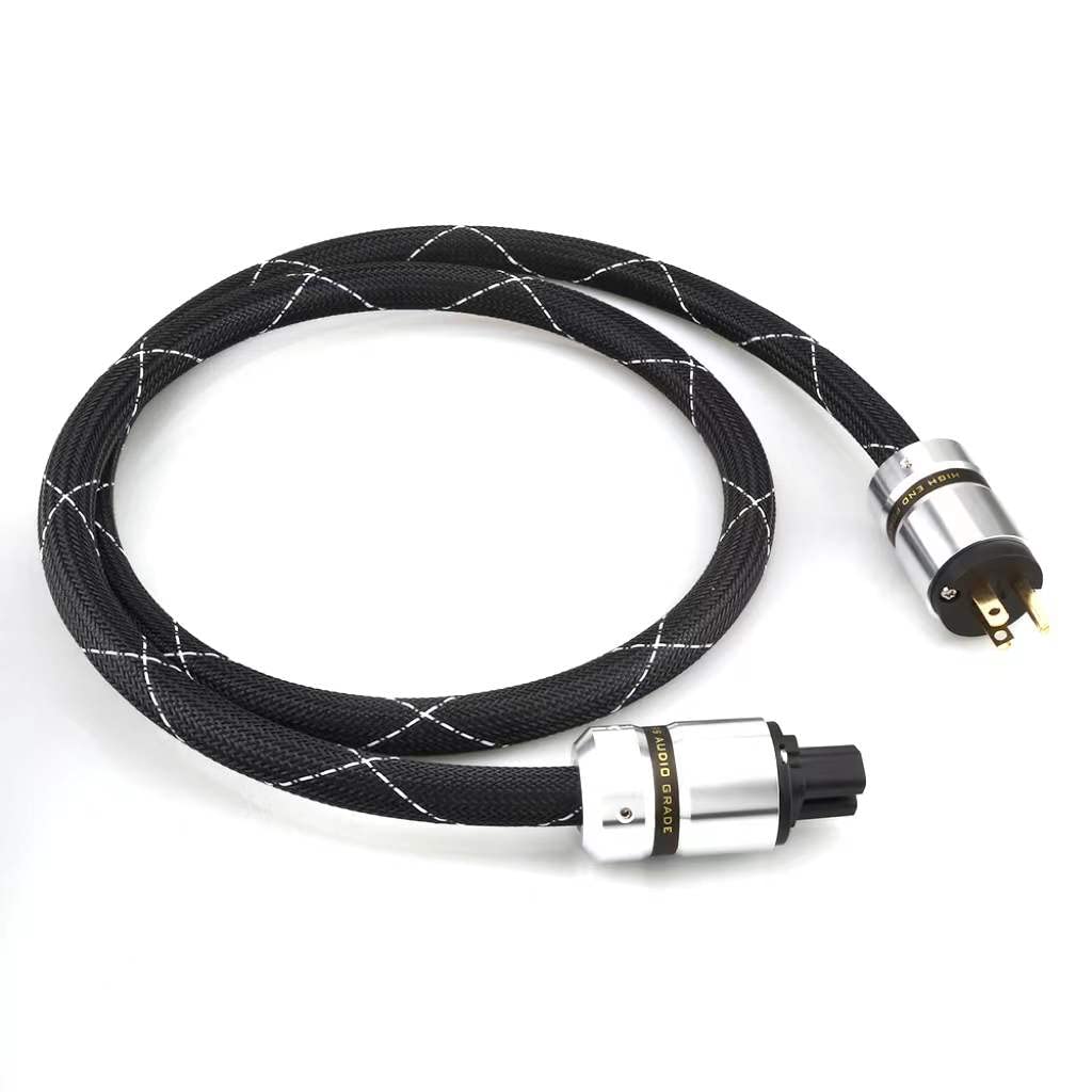 12AWG HiFi Power Cord 3-Prong Gold Plated Power Connectors AC Power Cable with US Plug + IEC 320 C15 Connector (2M / 6.56FT) L1002