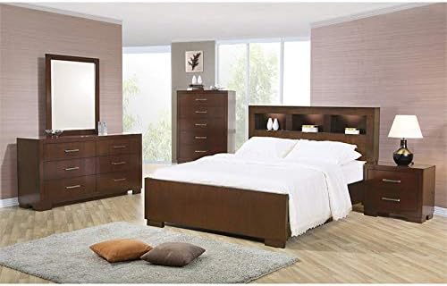 2 Drawer Nightstand in Cappuccino and Silver Q365