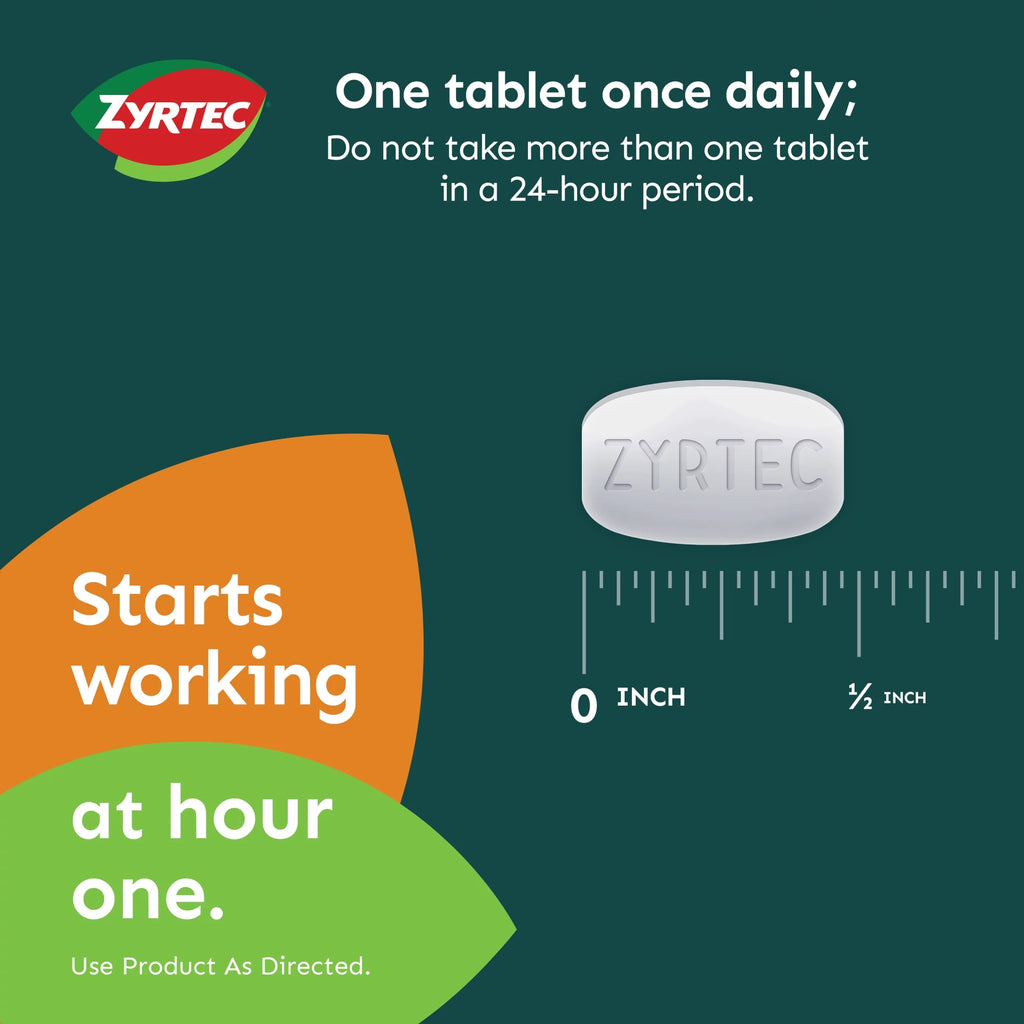 24 Hour Allergy Relief Tablets 10mg Cetirizine HCl 120 ct V45842