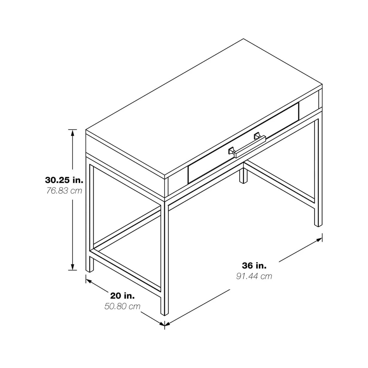 36" Contemporary Wood Writing Desk B1996