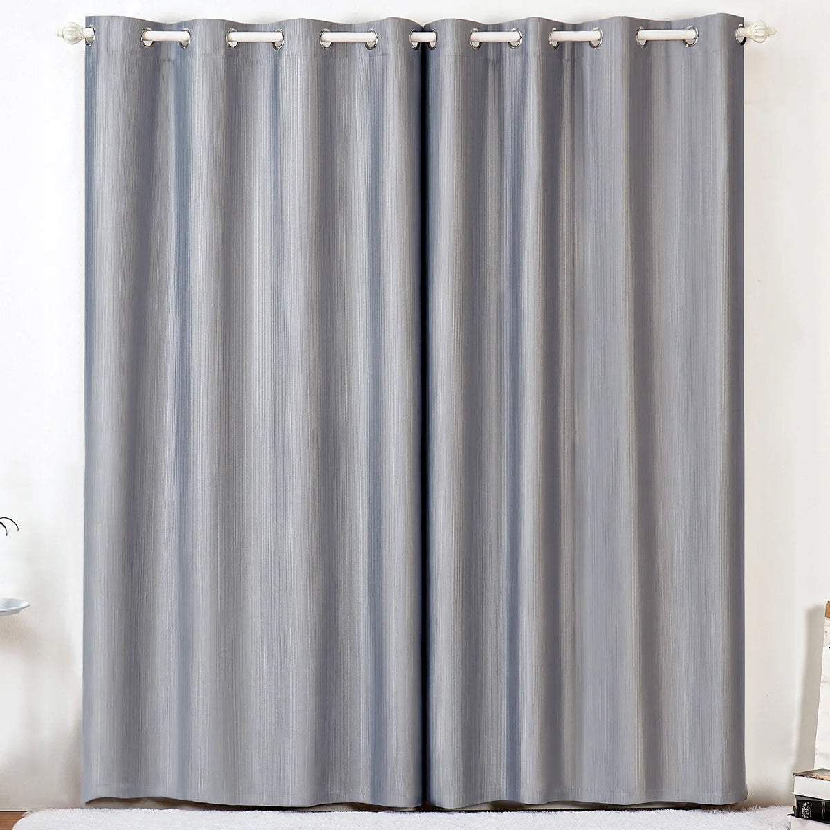 90% Blackout Curtains Set of 2 Panels, Light Gray, 52 x 84 inch C91312