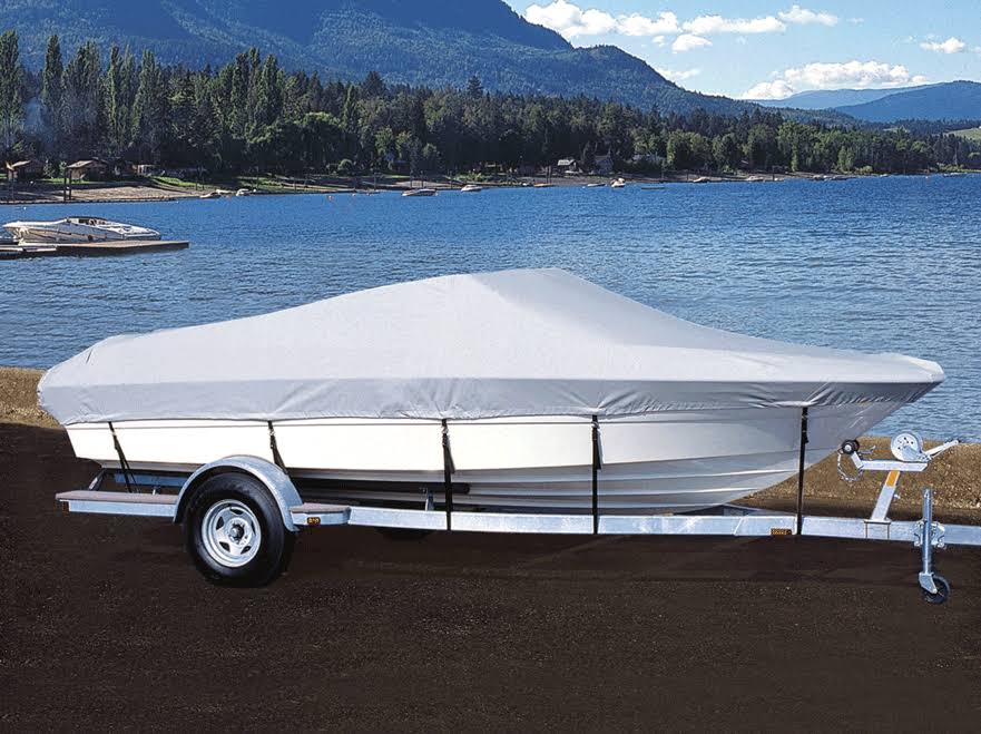 Teal Semi Custom Boat Cover for V-Hull Runabout Wakeboard Tower Outboard O34496