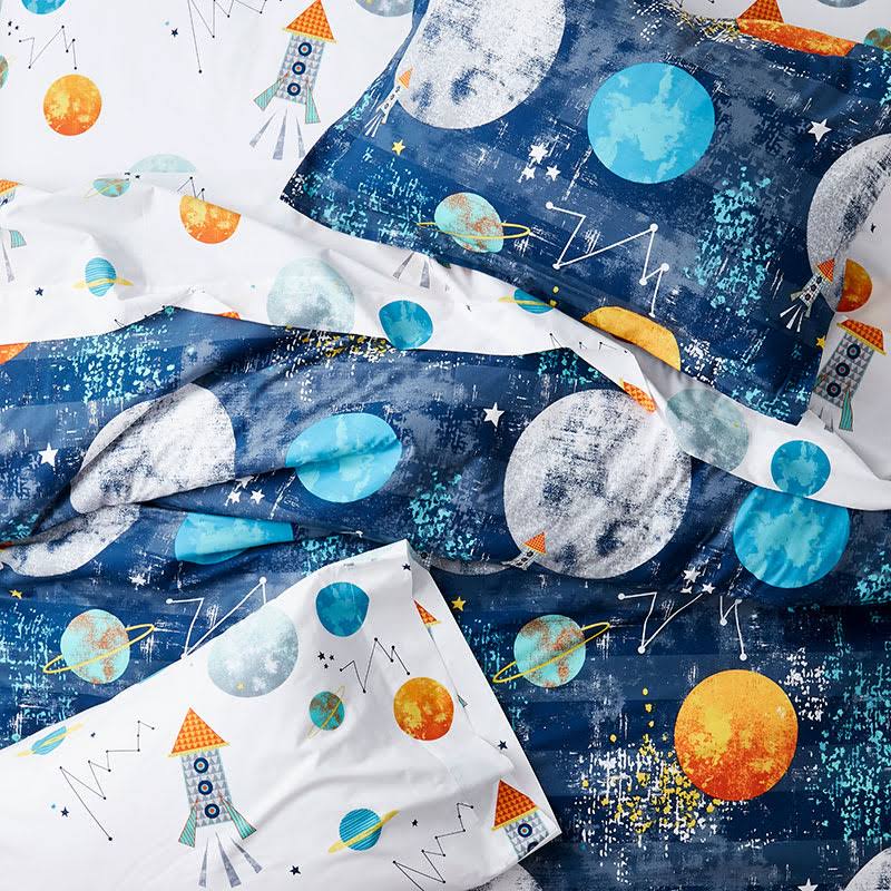 Multicolored Graphic Cotton Percale Twin Comforter D8535