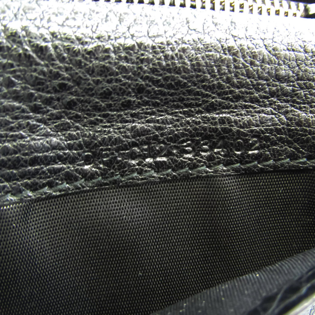 Pre-Owned Black Leather Long Wallet T878877