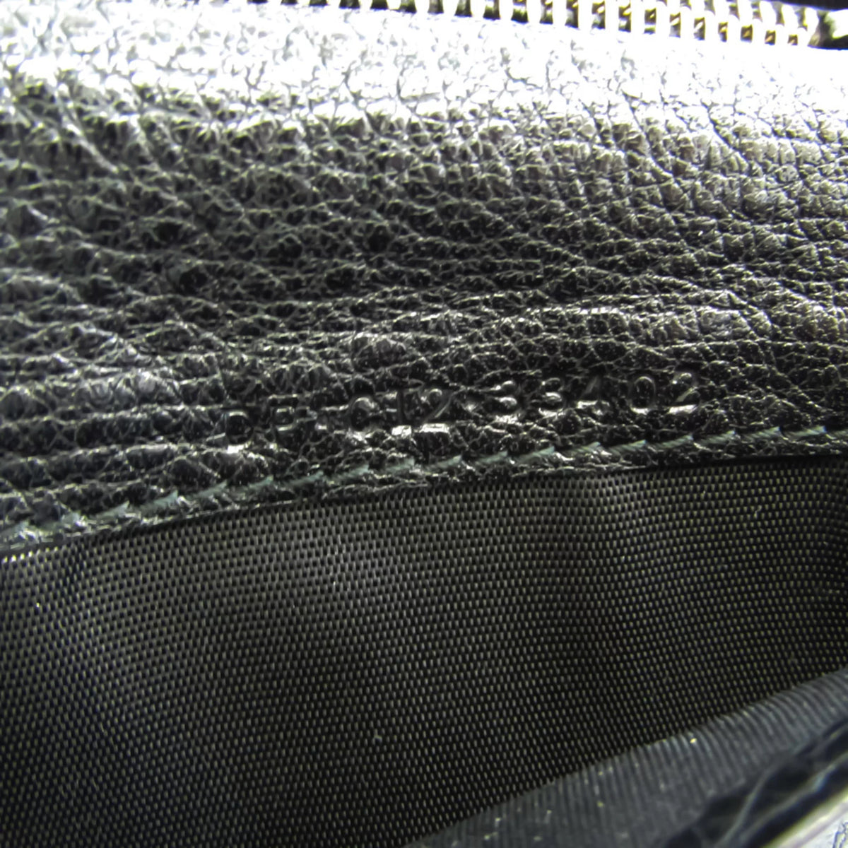 Pre-Owned Black Leather Long Wallet T878877