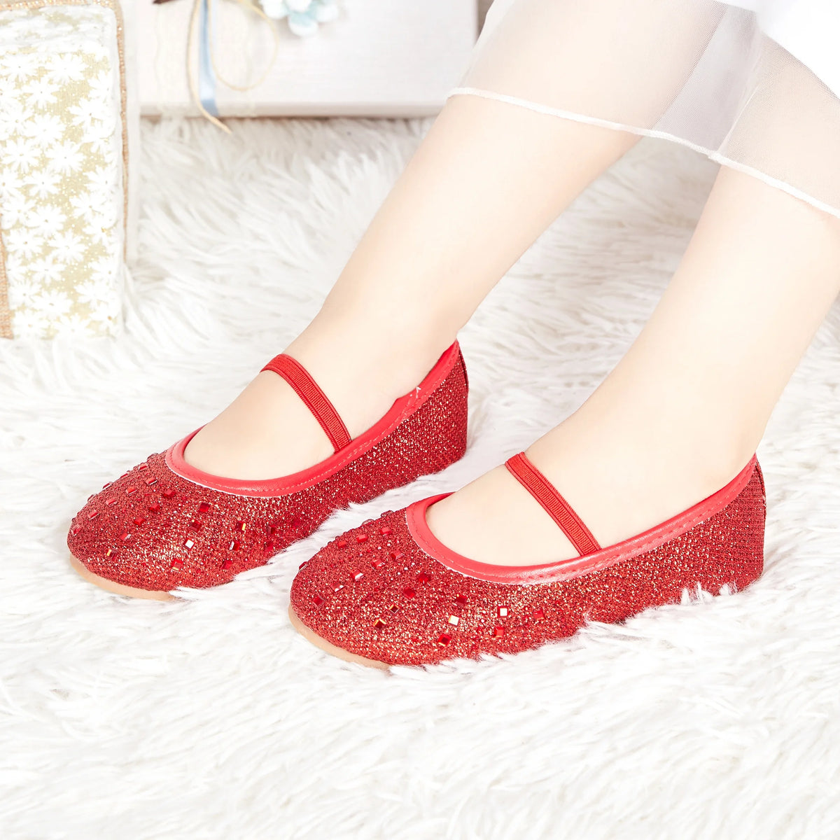 Girls Mary Jane Ballerina Flats Size 9 Slip-on Shoes A683