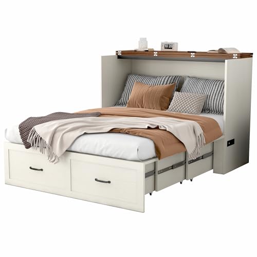 Full Size Black Wood Murphy Chest Bed with Drawer H1762