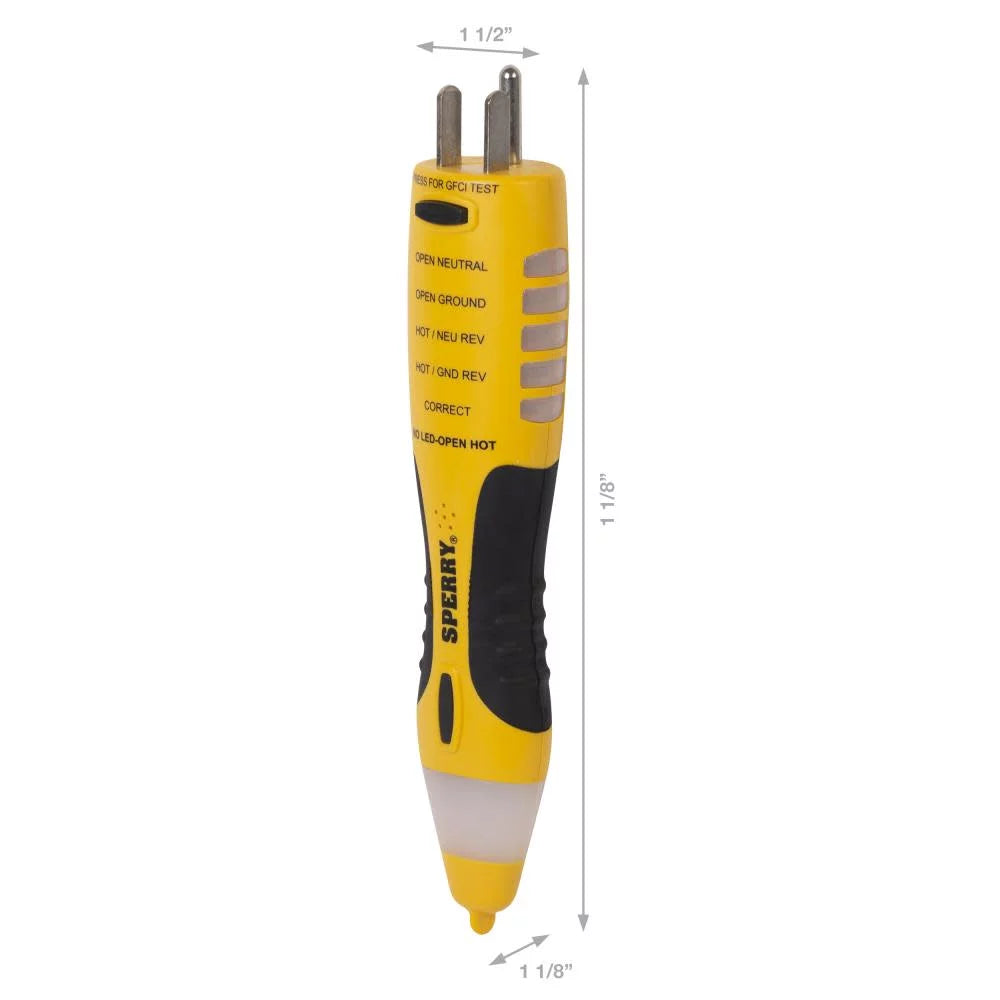 2-in-1 Non-Contact Voltage Detector GFCI Outlet Circuit Analyzer H931243