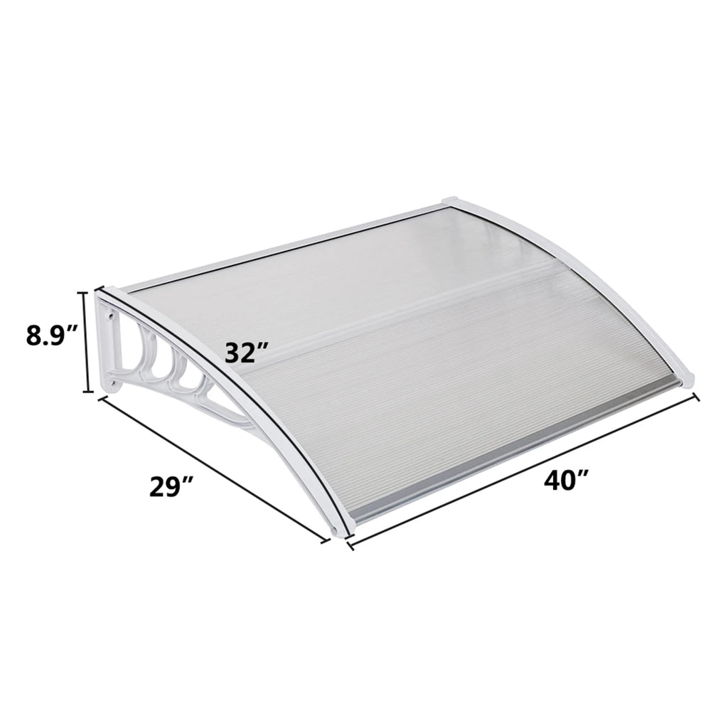 40''x32'' Clear Polycarbonate Window Awning Canopy Q85781