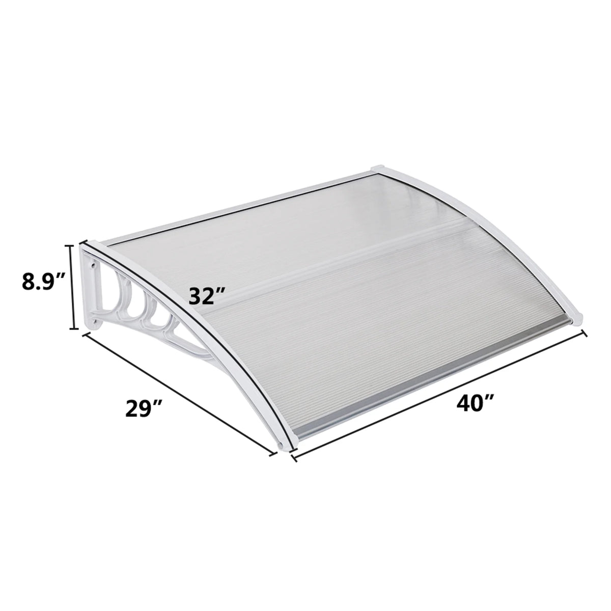 40''x32'' Clear Polycarbonate Window Awning Canopy Q85781