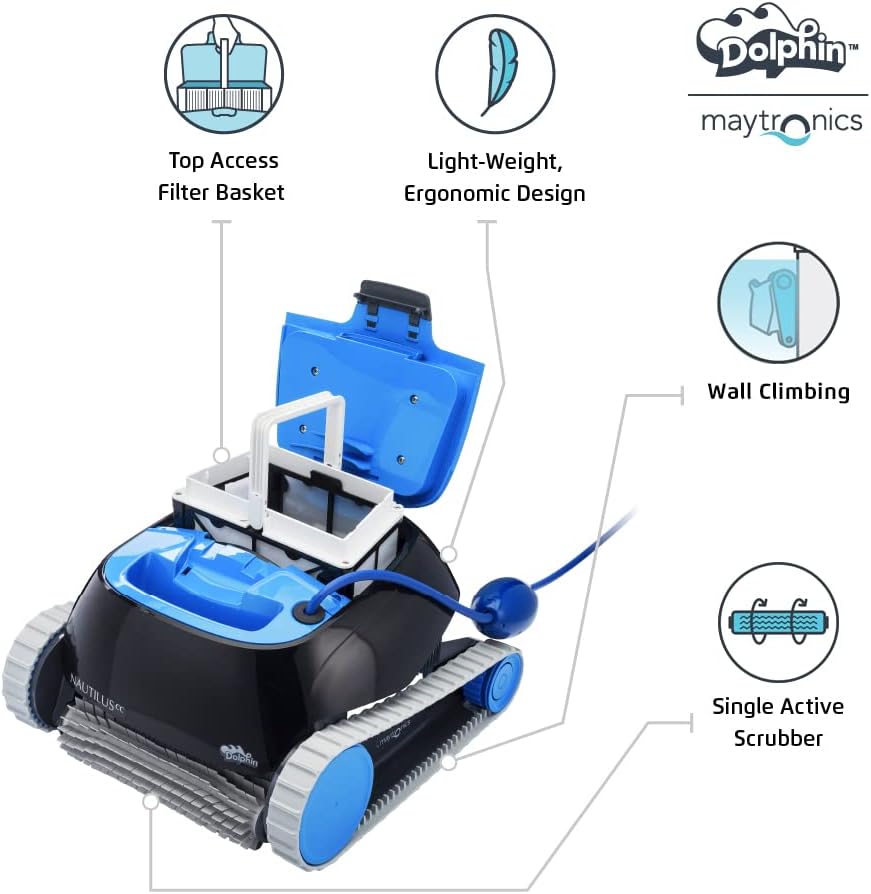 Automatic Robotic Pool Cleaner with Large Capacity Top Load Filter Basket Y22812