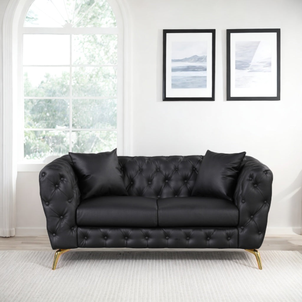 PU Upholstered Loveseat Sofa with Metal Legs M989
