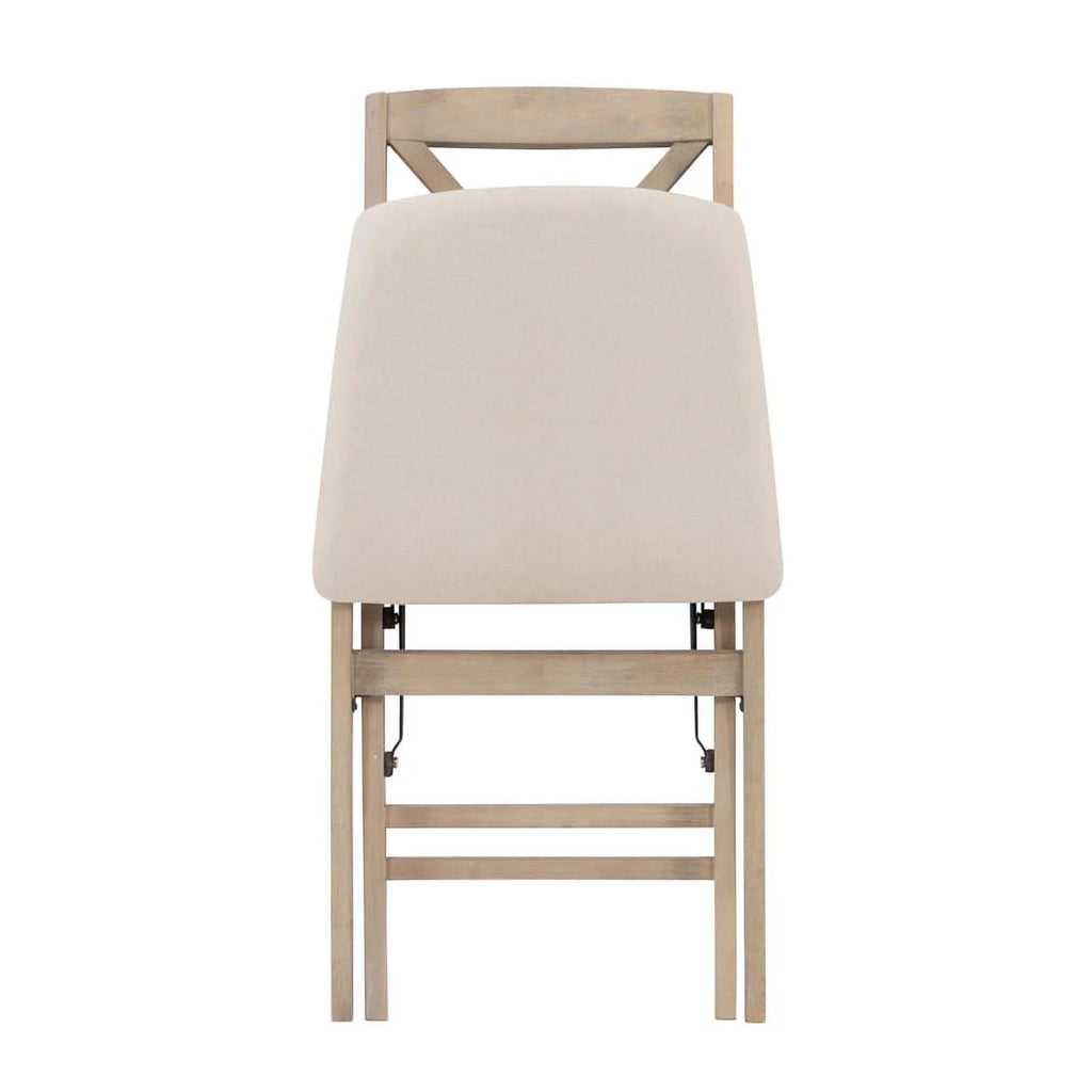 Set of Two Graywash Wood Folding Chairs U7712