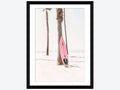Pink Surf Board Photograph Print, Black Framed Paper, 32x22 H x 24x22 W x 1x22 D, Matte C512