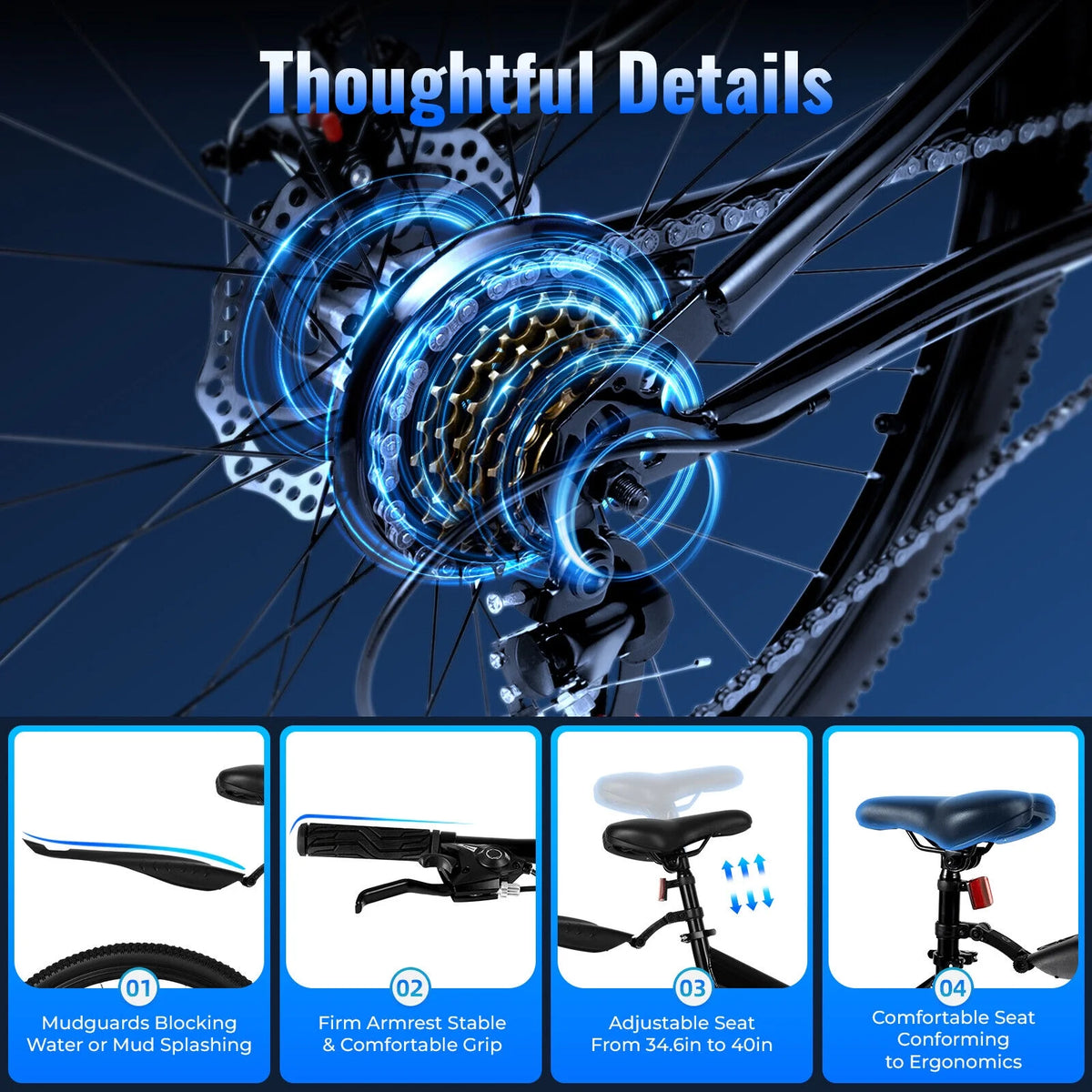 26 inch 21 Speed Full Suspension Folding Mountain Bike G78412