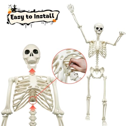 Life Size Posable Skeleton with Glowing Eyes and Sound M86231