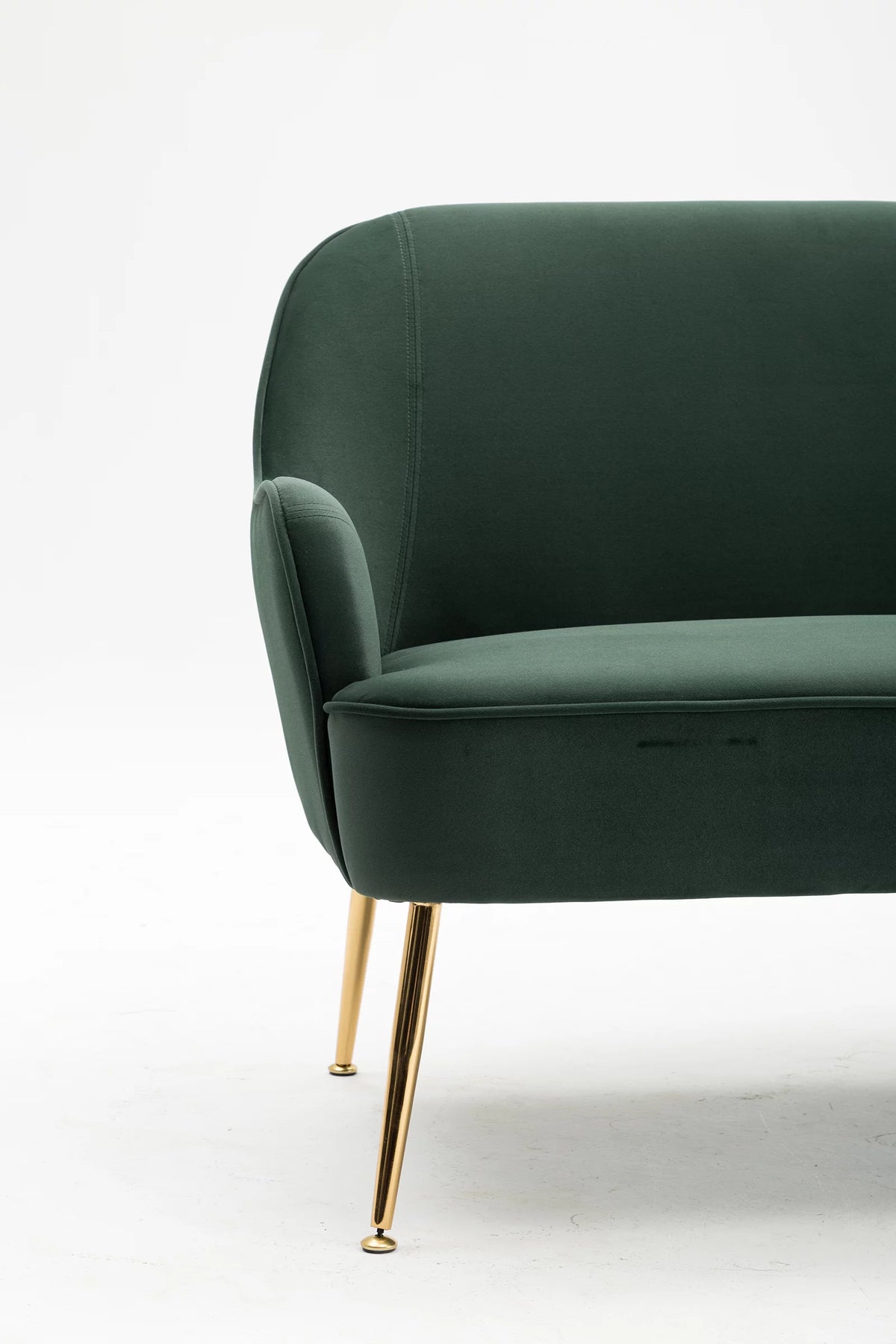 Dark Green Velvet Accent Chair with Gold Legs E898827