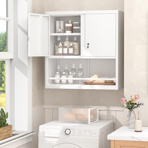 Metal Garage Storage Cabinet with Wheels and Adjustable Shelves P637158
