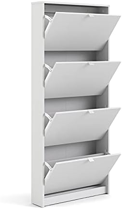 4 Drawer White Shoe Cabinet U4456