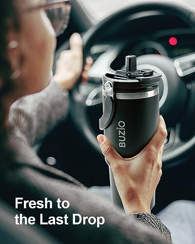 30 oz Insulated Stainless Steel Tumbler with Handle, Lid and Straw G889