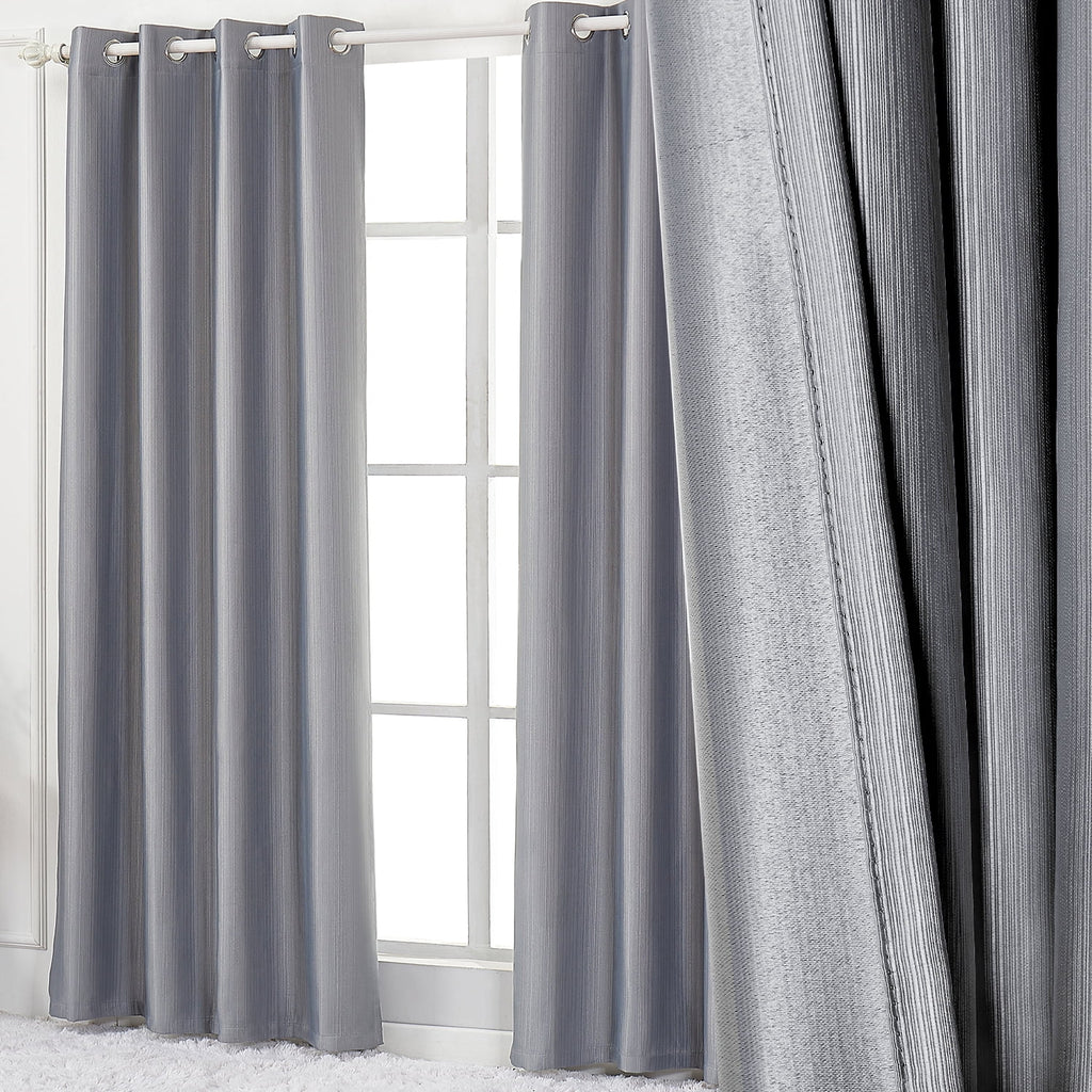 90% Blackout Curtains Set of 2 Panels, Light Gray, 52 x 84 inch C91312