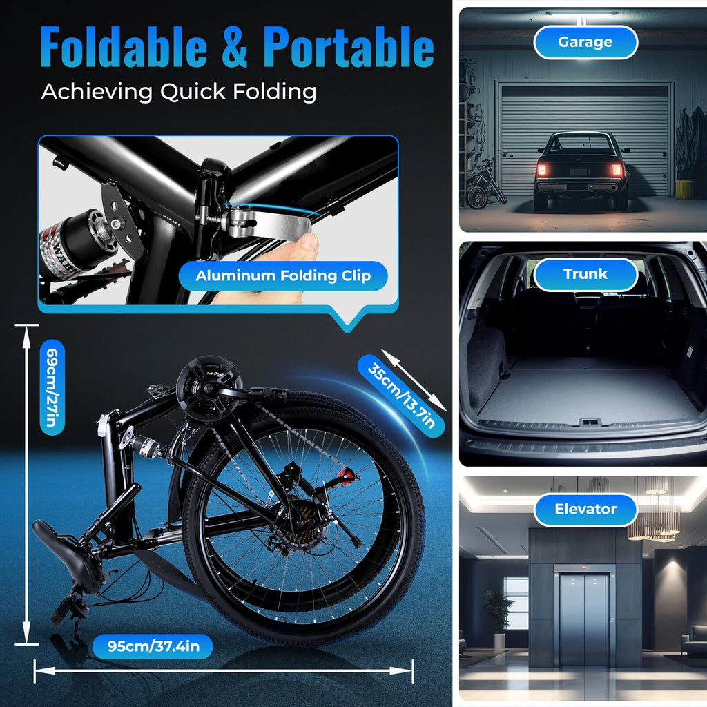 26 inch 21 Speed Full Suspension Folding Mountain Bike G78412