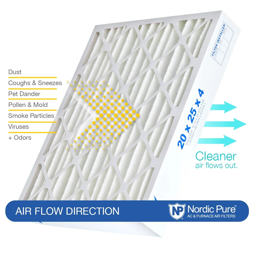16x25x4 Pleated Air Filters MERV 13 Carbon 1 Pack W510