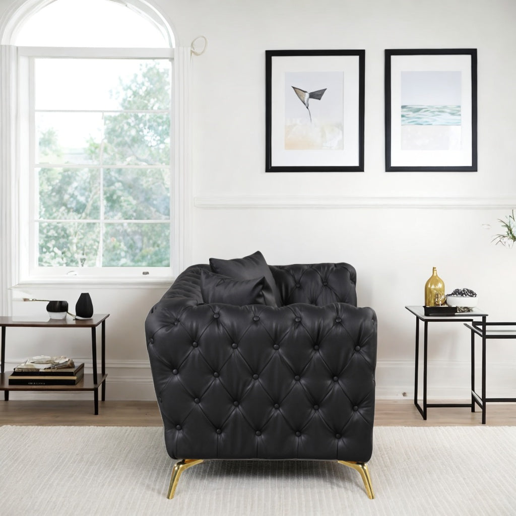 PU Upholstered Loveseat Sofa with Metal Legs M989