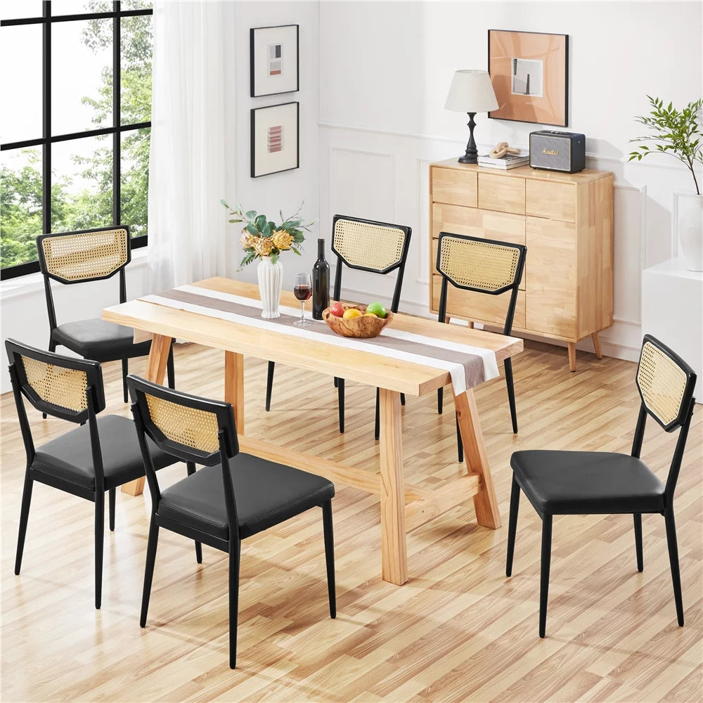 Black Faux Leather Dining Chair Set of 2 Z908