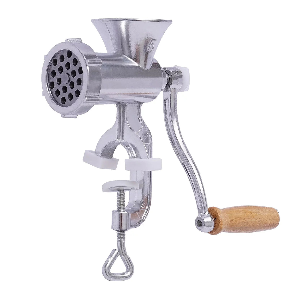 Manual Meat Grinder Aluminum Alloy Food Mincer Sausage Filler Hand Crank Meat Mincer Mixer with Tabletop Clamp D231