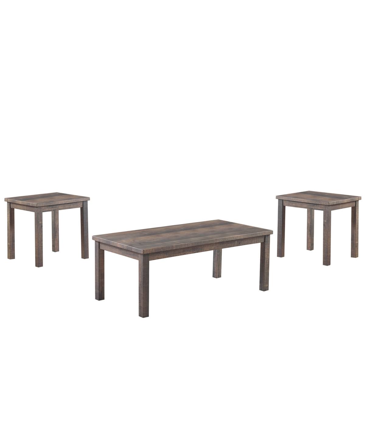 Brown Wooden Coffee Table Set, 3 Piece O3164
