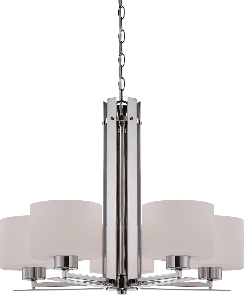 Two Light Vanity with Etched Opal Glass Polished Nickel Fixture T46815