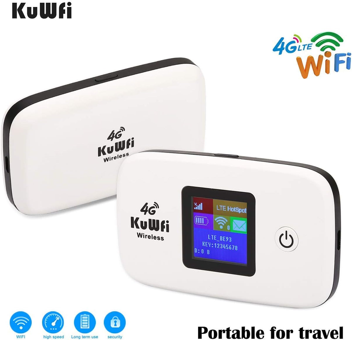 4G LTE Mobile WiFi Hotspot Unlocked Wireless Router with SIM Card Slot, Pack of 2 W27542