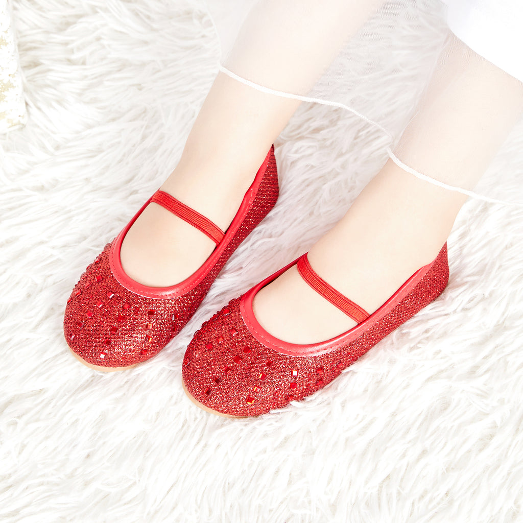 Girls Mary Jane Ballerina Flats Size 9 Slip-on Shoes A683